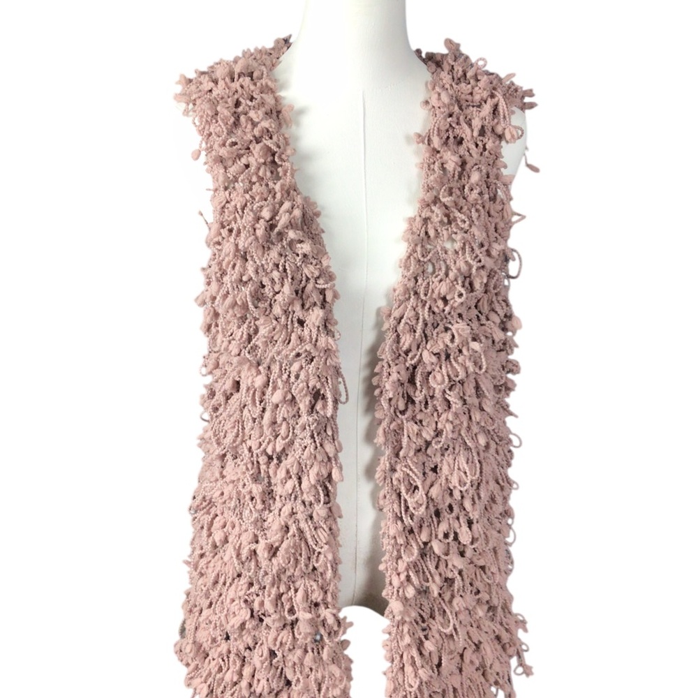 TCEC Women's Pink Textured Sweater Vest Small